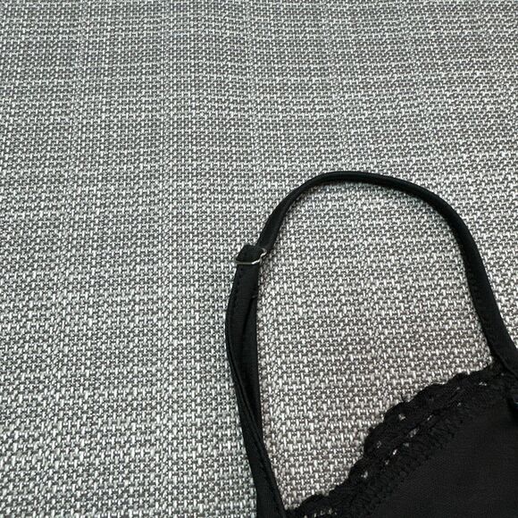 Black Lace Corset Bust Mini Dress Medium‎ Coquette Y2K Lingerie Style Slip - Picture 5 of 12